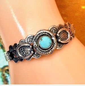 Southwestern Turquoise Color Snake Cuff Bracelet